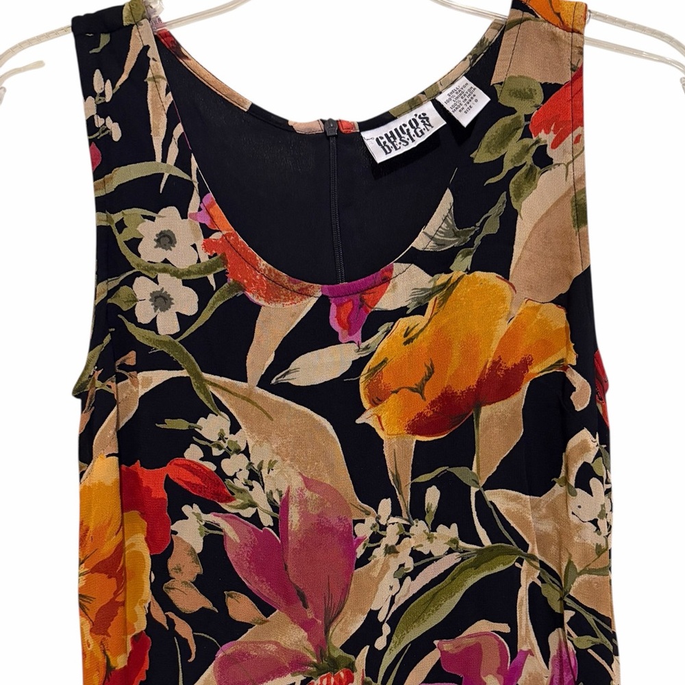 Y2K Chiffon Maxi Dress Women’s SZ SM Asymmetrical Hem Dark Romantic Floral Fairy - Picture 5 of 10
